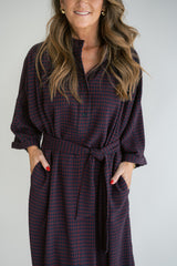 Ivy Dress Bordeaux Check