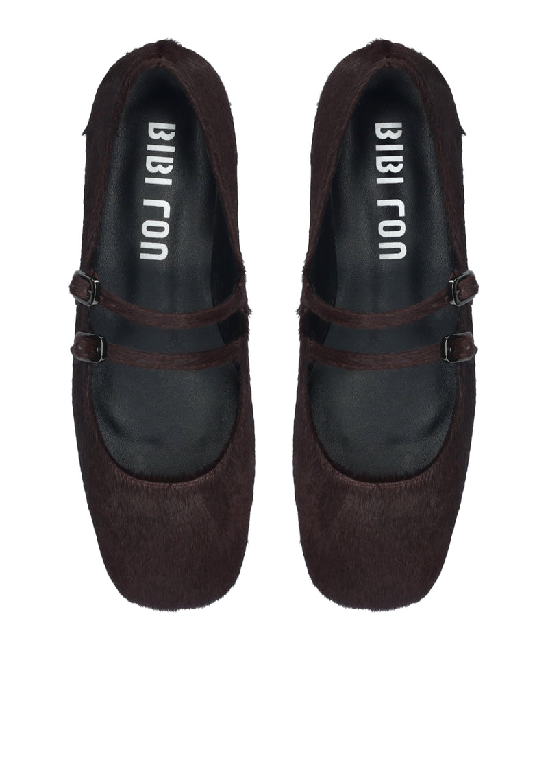 Cardiff pumps Pony fur Burgundy