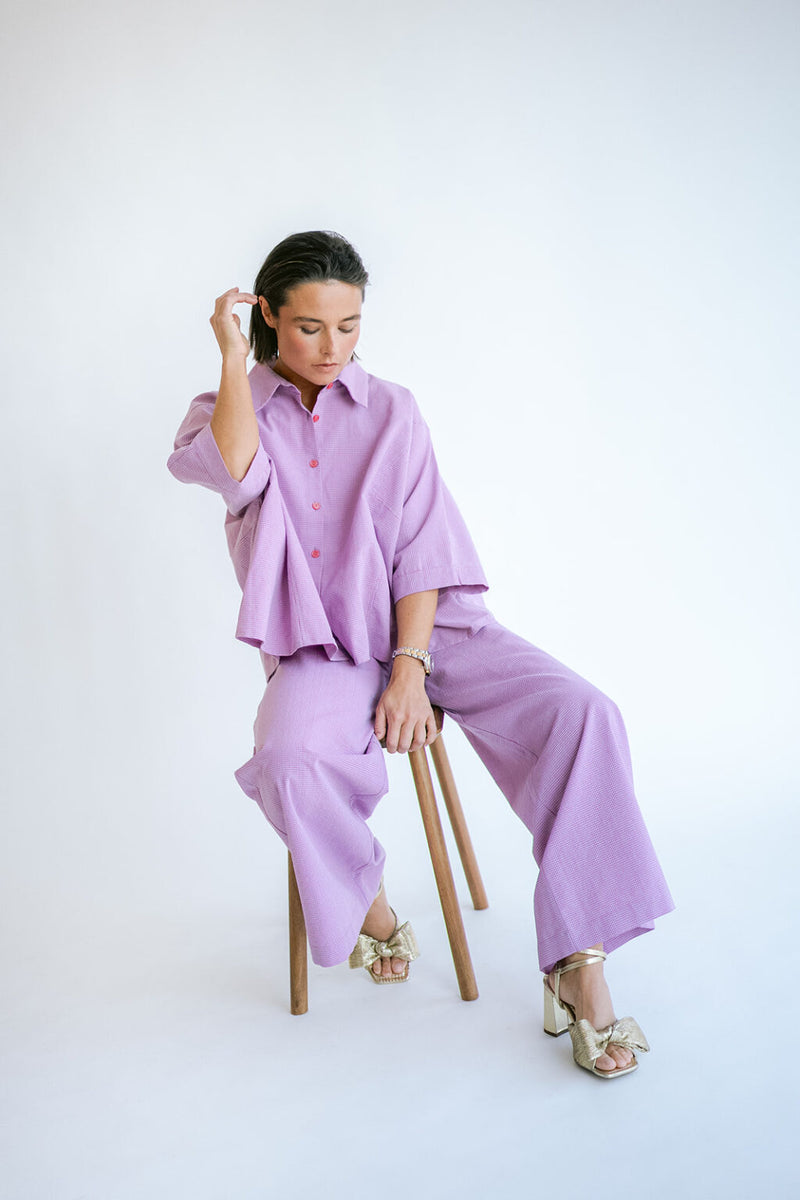 Sam pants Fuchsia checks
