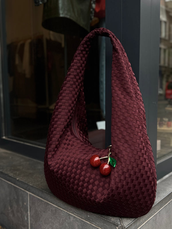 Bag charm - cherry red