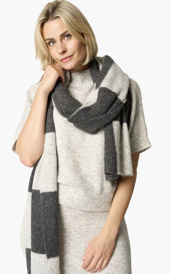 ChiemA scarf Light grey + Anthracite