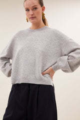 Sammie round neck pullover grey melee