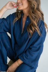 Maya Blouse Red Navy Stripe