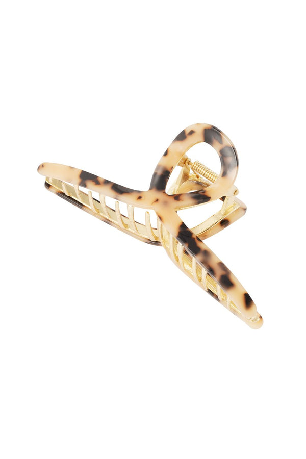 Hair clip curl marble brown L