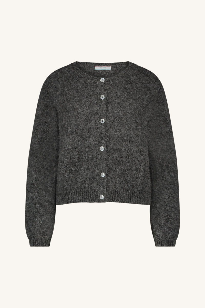 Cleo Natural Cardigan - Dark grey melee