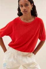 Neva Slub Top - Poppy Red