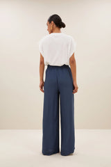 Benji viscose pants - opal blue