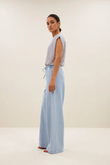 Diede small stripe top - kingsblue small stripe
