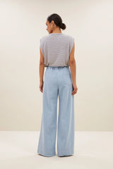 Diede small stripe top - kingsblue small stripe