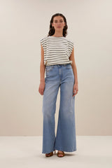Diede breton stripe top - black breton stripe