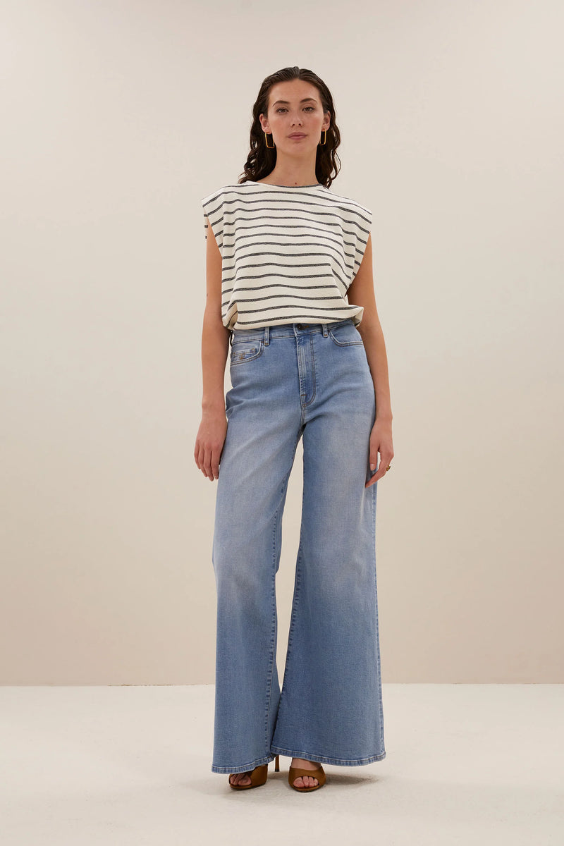 Diede breton stripe top - black breton stripe