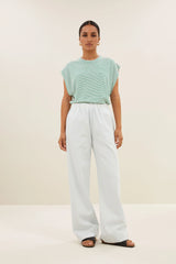 Mason small stripe top - green small stripe