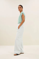 Mason small stripe top - green small stripe