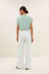 Mason small stripe top - green small stripe