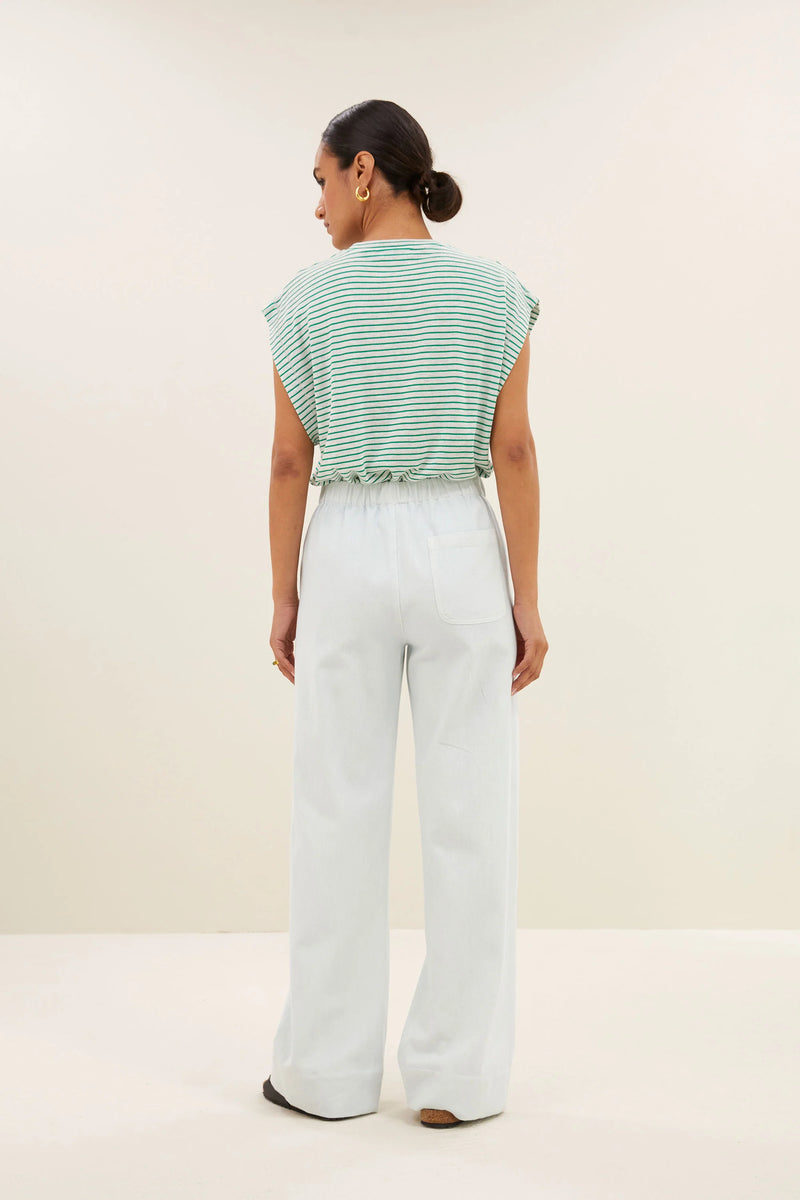 Mason small stripe top - green small stripe