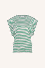 Mason small stripe top - green small stripe