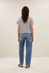 Tyler small stripe top - kingsblue small stripe