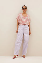 Tyler nautic stripe top - red nautic stripe