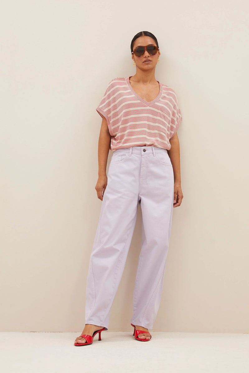 Tyler nautic stripe top - red nautic stripe