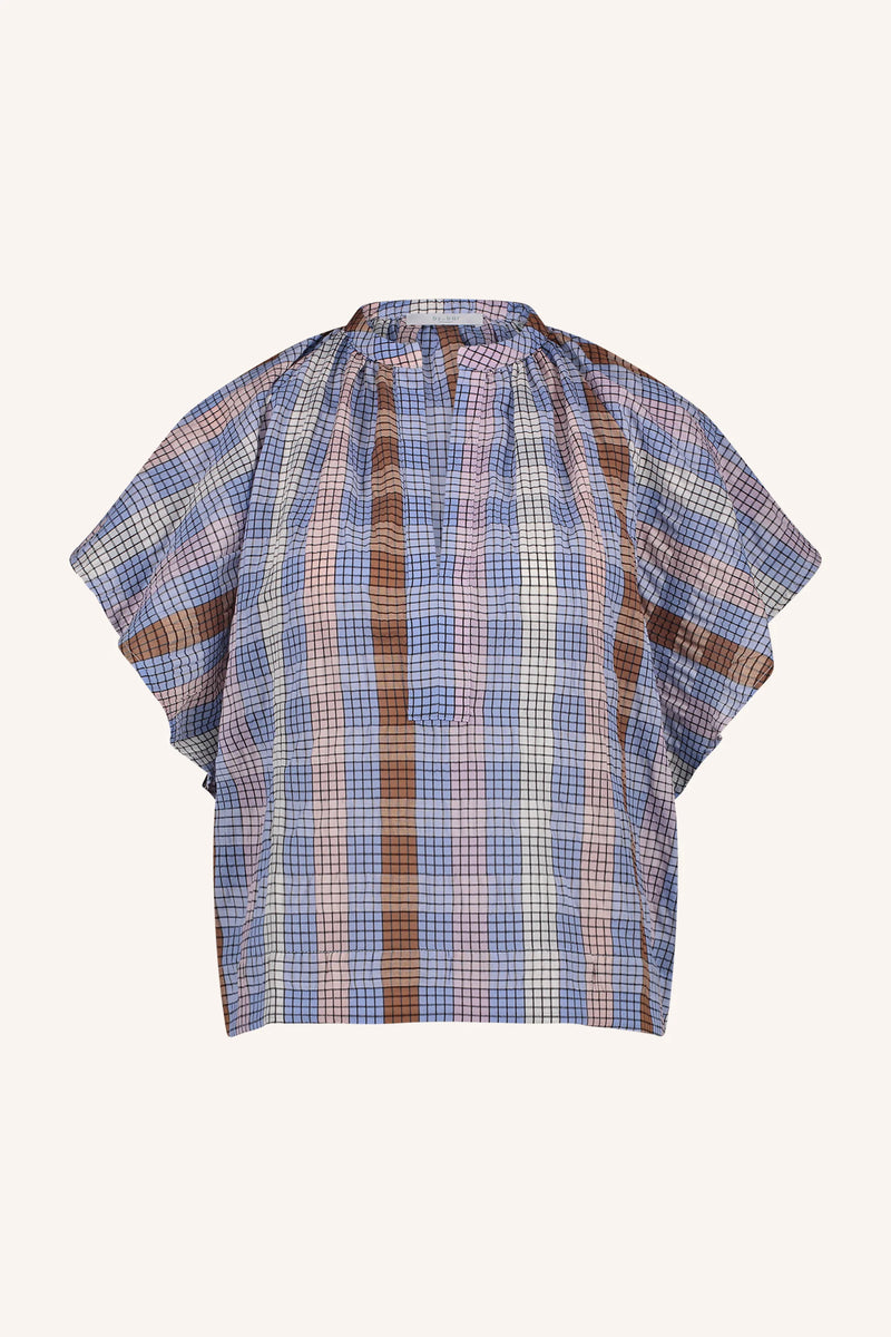 Vina check blouse - grid print