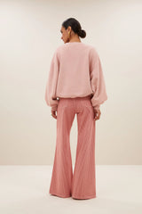 Femme stripe pants - red milky stripe