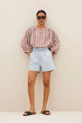 Leon bleached denim shorts