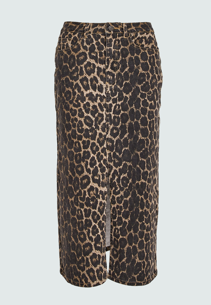 Fione Long Skirt - Leopard Print