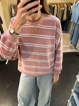 Victoire sweater Stripe mauve