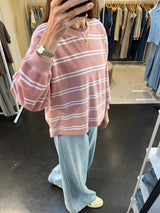 Victoire sweater Stripe mauve