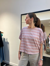 Coralie T-shirt stripe Mauve