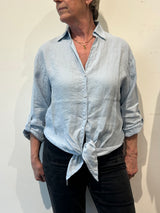 Pia linen shirt Pearl blue