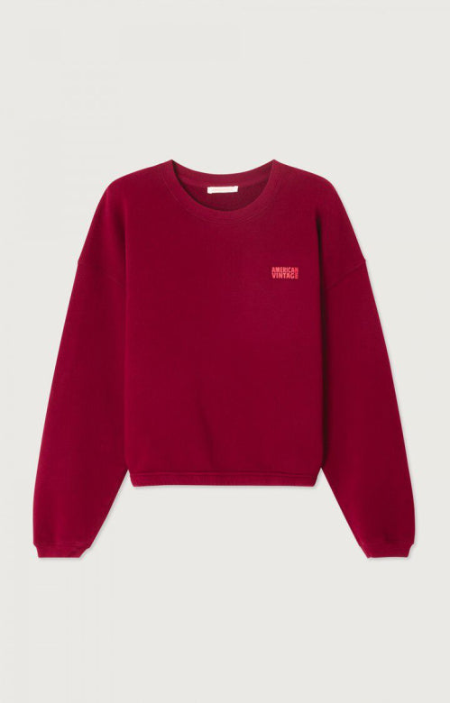 Izubird sweat cerisier American Vintage cerisier sweatshirt detail