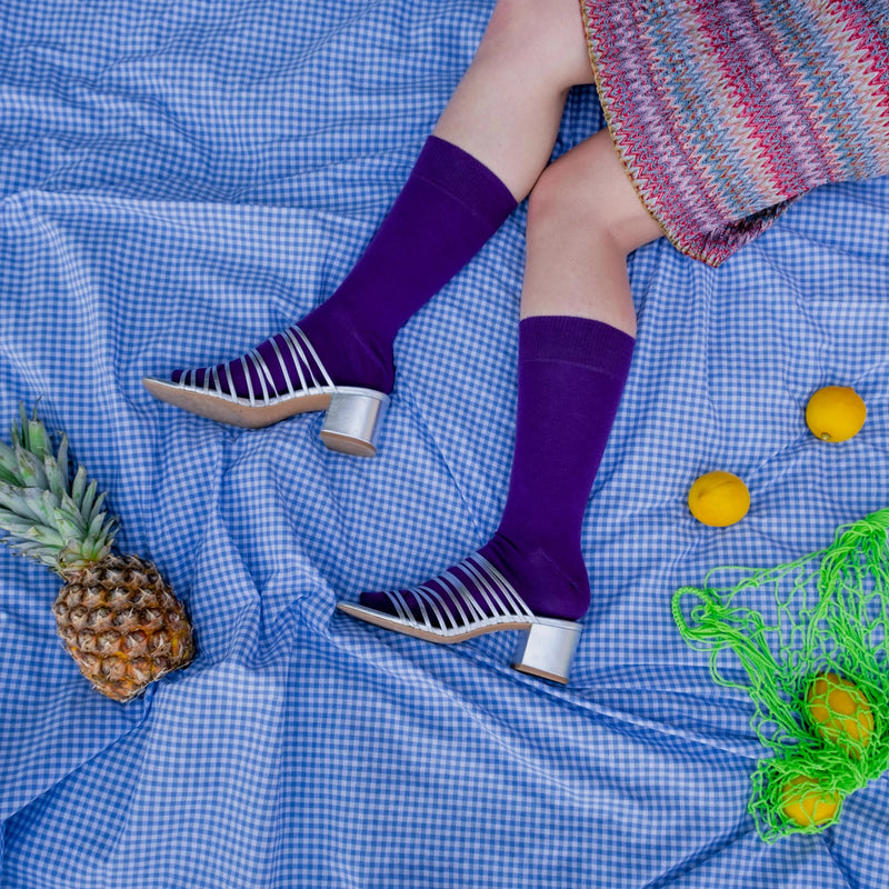 Organic solid socks - Purple