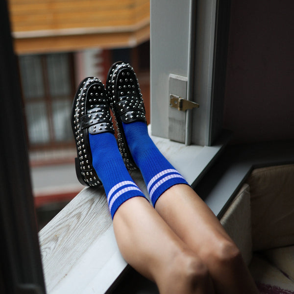 Tennis sport socks - Blue & white