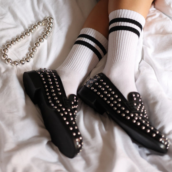 Tennis sport socks - White & black