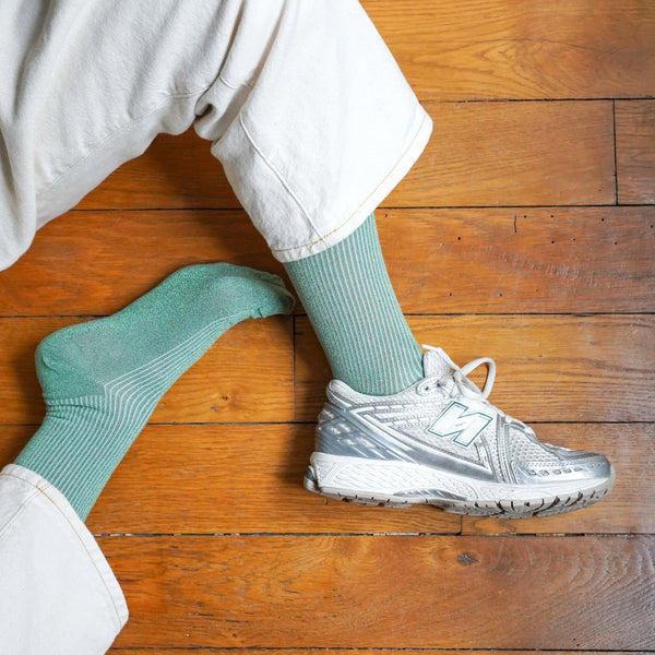 Glitter lurex socks - Mint green