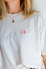 'It comes in waves' T-shirt Cream/Neon