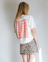 'It comes in waves' T-shirt Cream/Neon