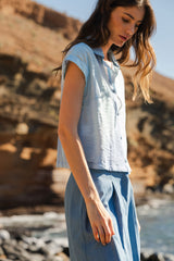 Summer blouse Sky print