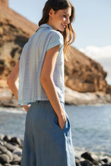 Summer blouse Sky print