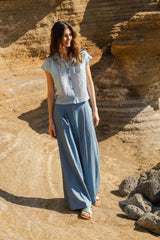 Summer blouse Sky print