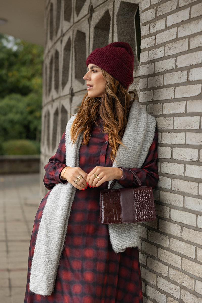 Polly Jean dress Burgundy blur