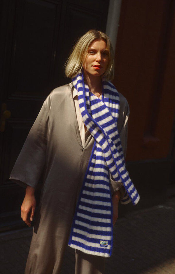 Vitow sjaal Blue white stripes