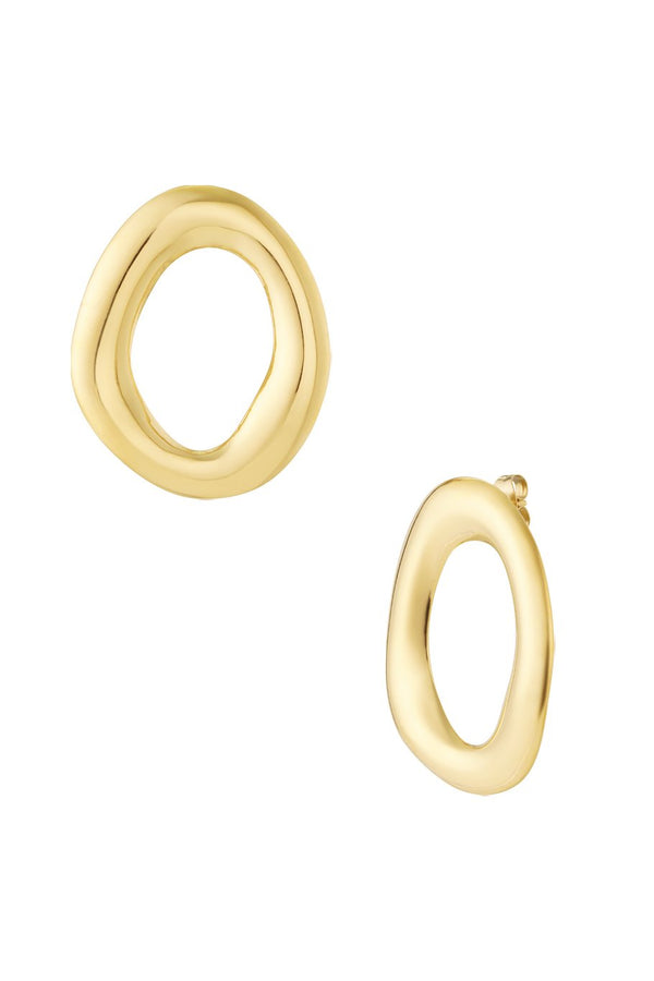 Oorbellen oval oasis - goud