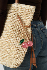 Bag charm - cherry pink
