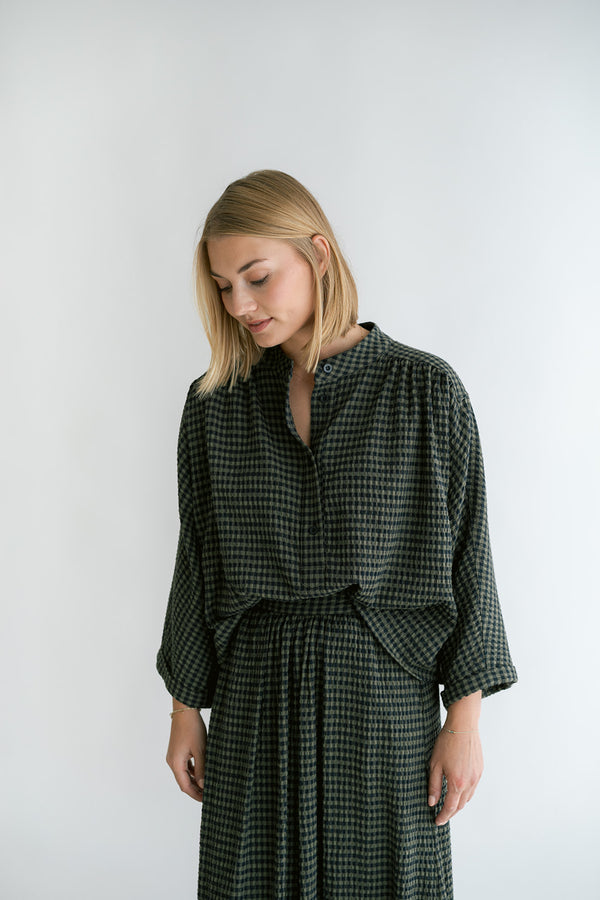 Maya Blouse Green Check
