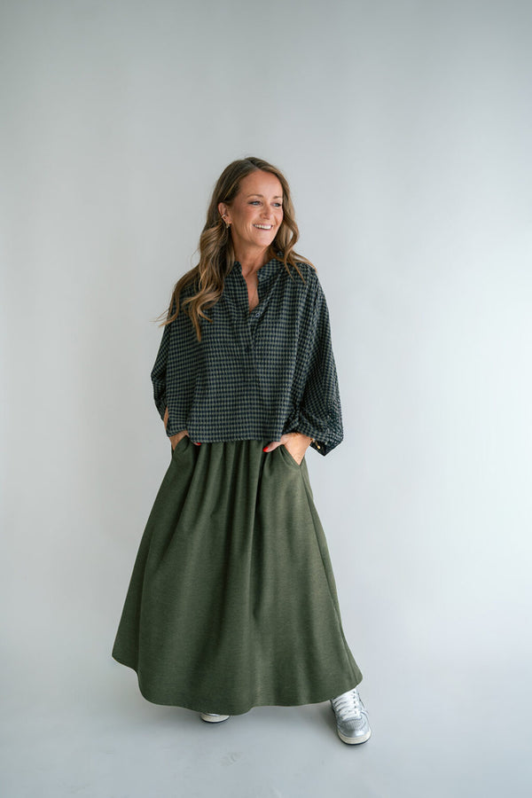 Maya Blouse Green Check