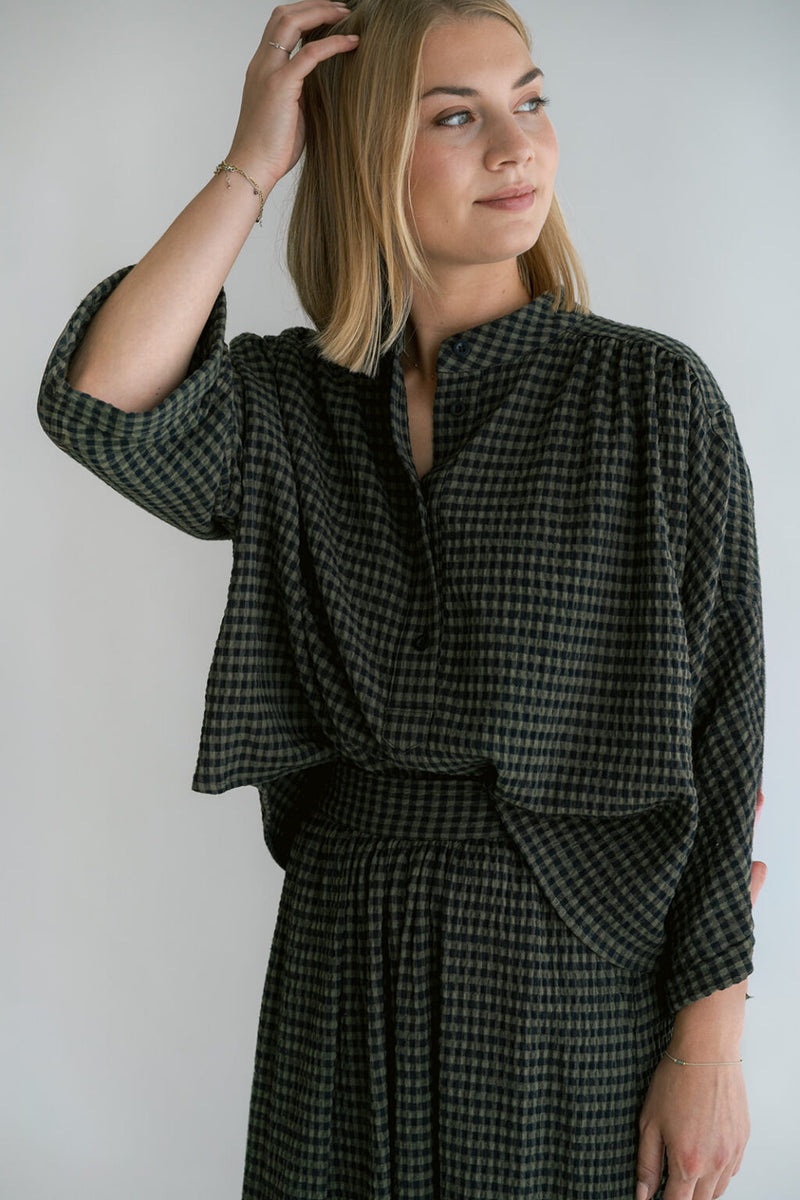 Maya Blouse Green Check