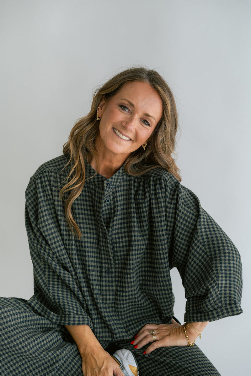 Maya Blouse Green Check
