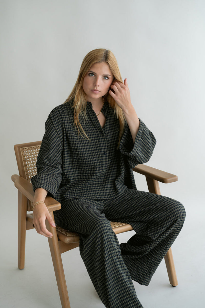 Maya Blouse Green Check